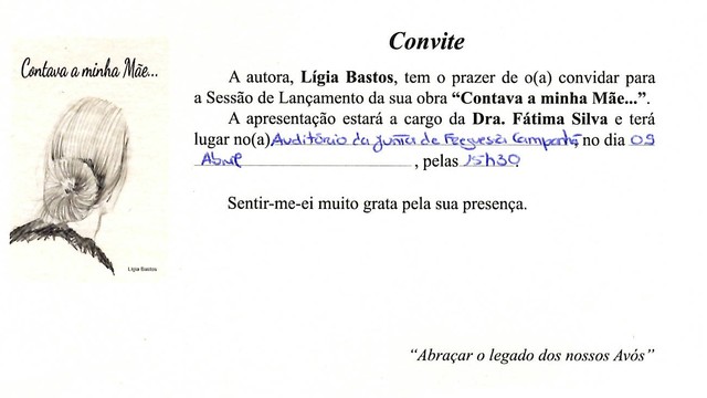 Lançamento da obra “Contava a minha Mãe…“