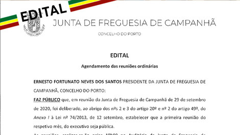 EDITAL - Agendamento das reuniões ordinárias