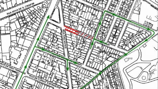 Condicionamento de trânsito e estacionamento - Rua de Francisco Carqueja