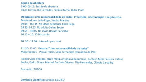 Dia Nacional e Europeu de Obesidade - "Uma Responsabilidade de Todos!"