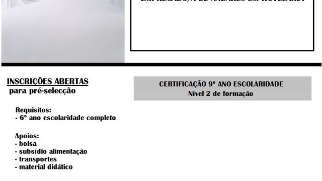 CURSO EFA B3 - EMPREGADO/A DE ANDARES EM HOTELARIA 