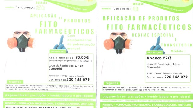 REGIBIO (2) e (3) - Formação de Aplicação de Produtos Fitofarmacêuticos
