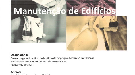 CURSO DE FORMAÇÃO FINANCIADO - MANUTENÇÃO DE EDIFÍCIOS 