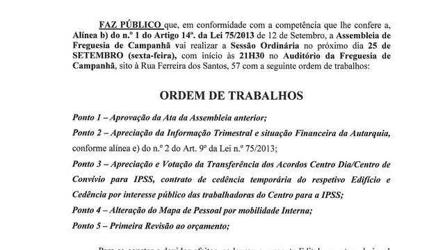 ASSEMBLEIA DE FREGUESIA