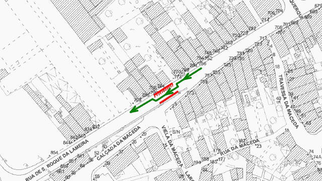 Condicionamento de trânsito e estacionamento - S. ROQUE DA LAMEIRA (R. de)