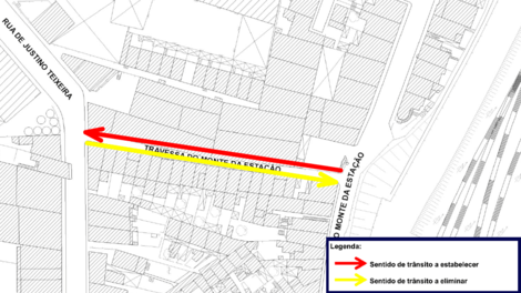 Alteração de sentido Tr. do Monte da Estação