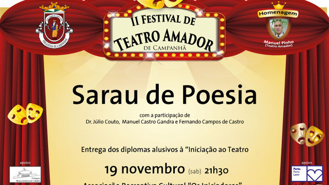 SARAU DE POESIA - EM HOMENAGEM AO TEATRO