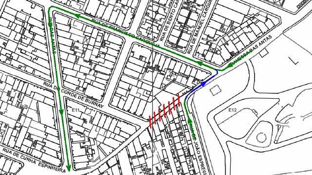 Condicionamento de trânsito - Travessa das Antas