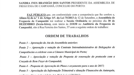 ULTIMA ASSEMBLEIA DE FREGUESIA DE 2016