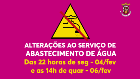 Aviso alterações ao serviço de abastecimento de água