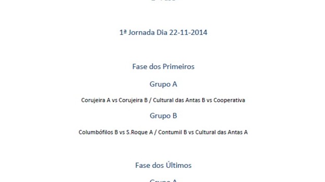 2a Fase de Grupos Campeonato de Bilhar / Snooker