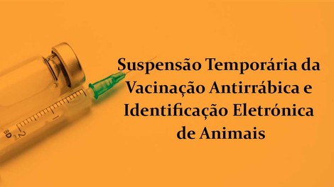 Suspensão Temporária da Vacinação Antirrábica e Identificação Eletrónica de Animais