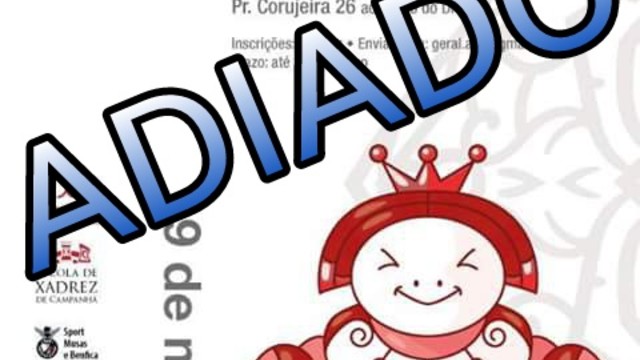 ATENÇÃO - ADIADO O CAMPEONATO DISTRITAL ABSOLUTO DE XADREZ FEMININO EM CAMPANHÃ   ATENÇÃO - ADIADO O CAMPEONATO DISTRITAL ABSOLUTO DE XADREZ FEMININO EM CAMPANHÃ