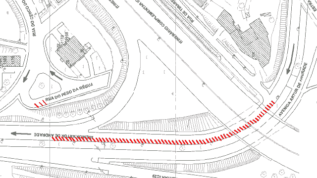 Condicionamento de trânsito - ARTUR ANDRADE (Avª.) e PESO DA RÉGUA (R. de)