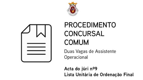 ACTA DO JÚRI Nº 9 / 2025 - CONCURSO PARA DUAS VAGAS DE ASSIS. OPERACIONAL ACTA DO JÚRI Nº 9 / 2025 - CONCURSO PARA DUAS VAGAS DE ASSIS. OPERACIONAL
