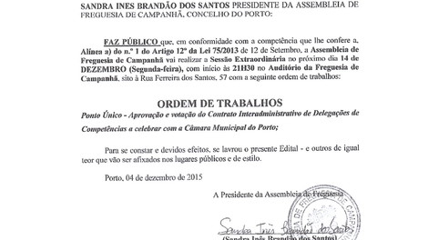 ASSEMBLEIA  DE FREGUESIA  14/12/2015
